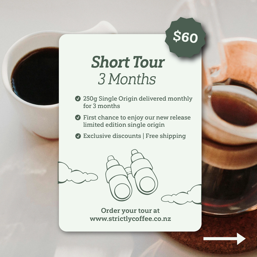 Coffee 'Tiki Tour' Single Origin Coffee Subscription; 3 months